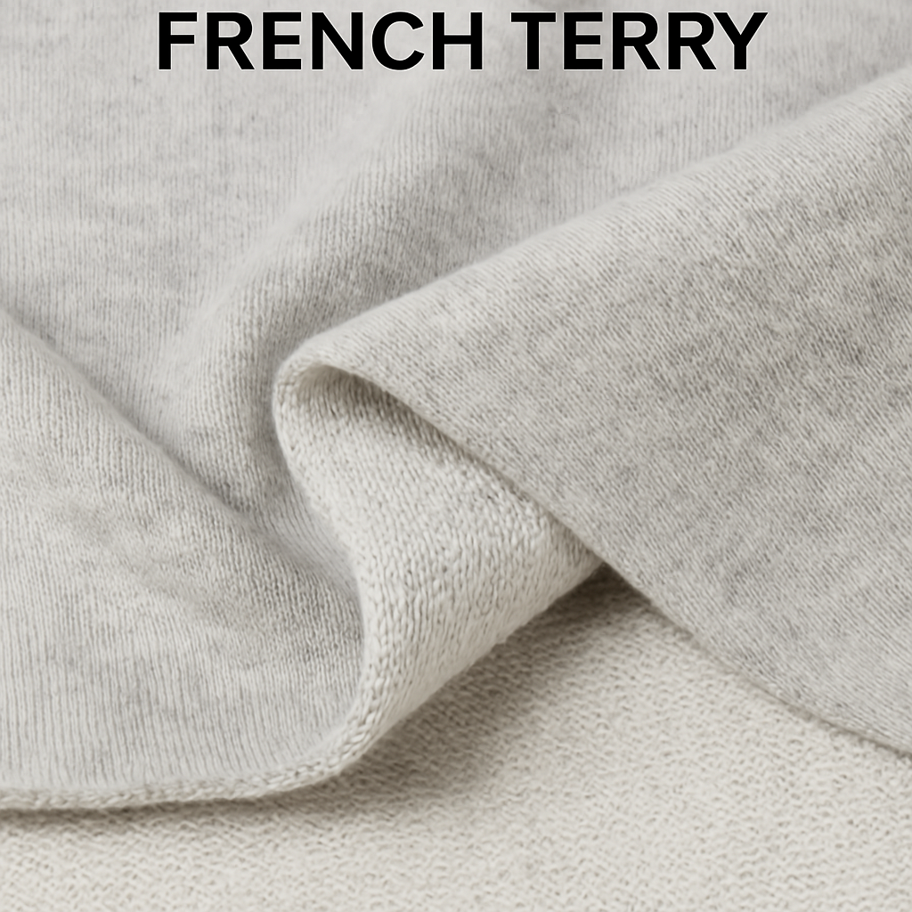 Image of beige fleece fabric with soft, textured surface, ideal for warm, cozy clothing like hoodies and jackets