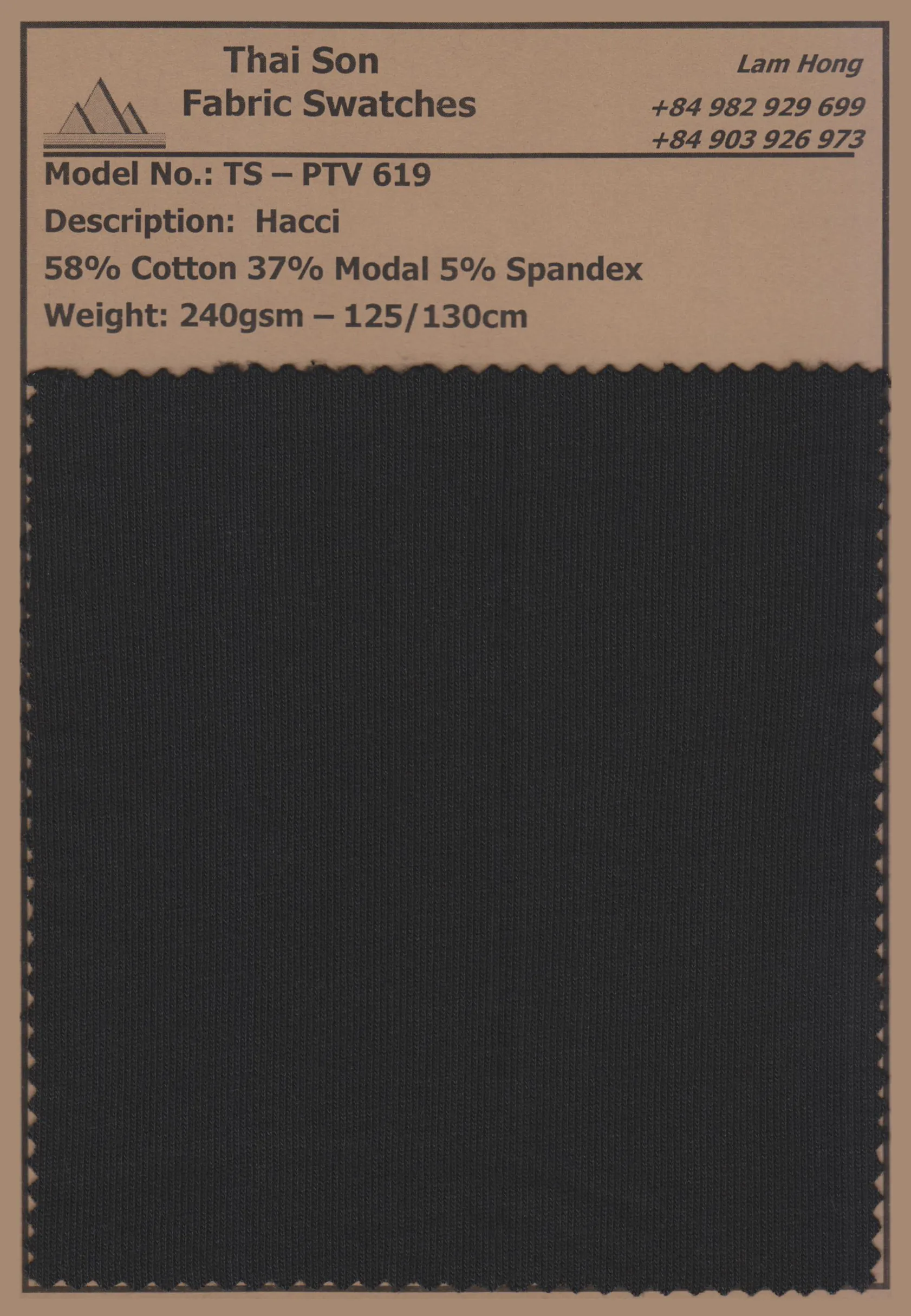 Hacci knit fabric swatch made by a Vietnam fabric manufacturer