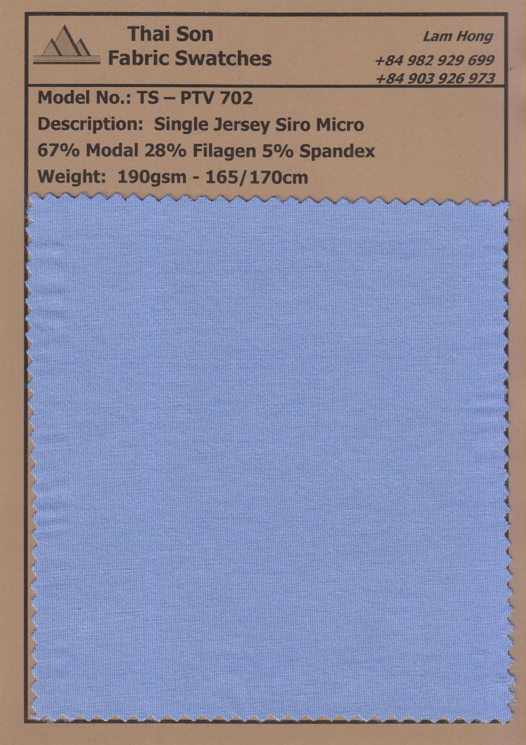 Made-in Vietnam Fabric Swatch of Filagen Blend with Modal