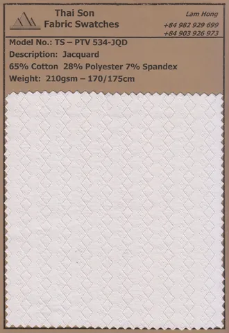 Jacquard fabric swatch made by Vietnam fabric manufacturer