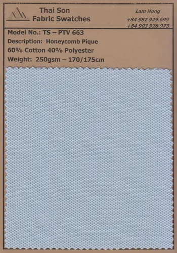 (5) 663 Bộ sưu tập vải thun Piqué sản xuất tại Việt Nam từ Cotton hữu cơ, Supima Cotton, Modal, và Polyester của Thai Son S.P.