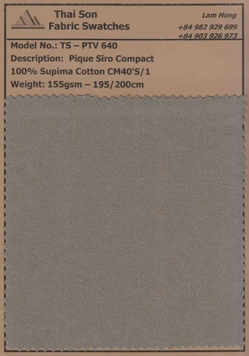 (6) 640 Bộ sưu tập vải thun Piqué sản xuất tại Việt Nam từ Cotton hữu cơ, Supima Cotton, Modal, và Polyester của Thai Son S.P.
