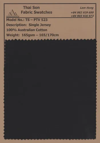 A swatch of Austrlian Cotton fabric made in Vietnam